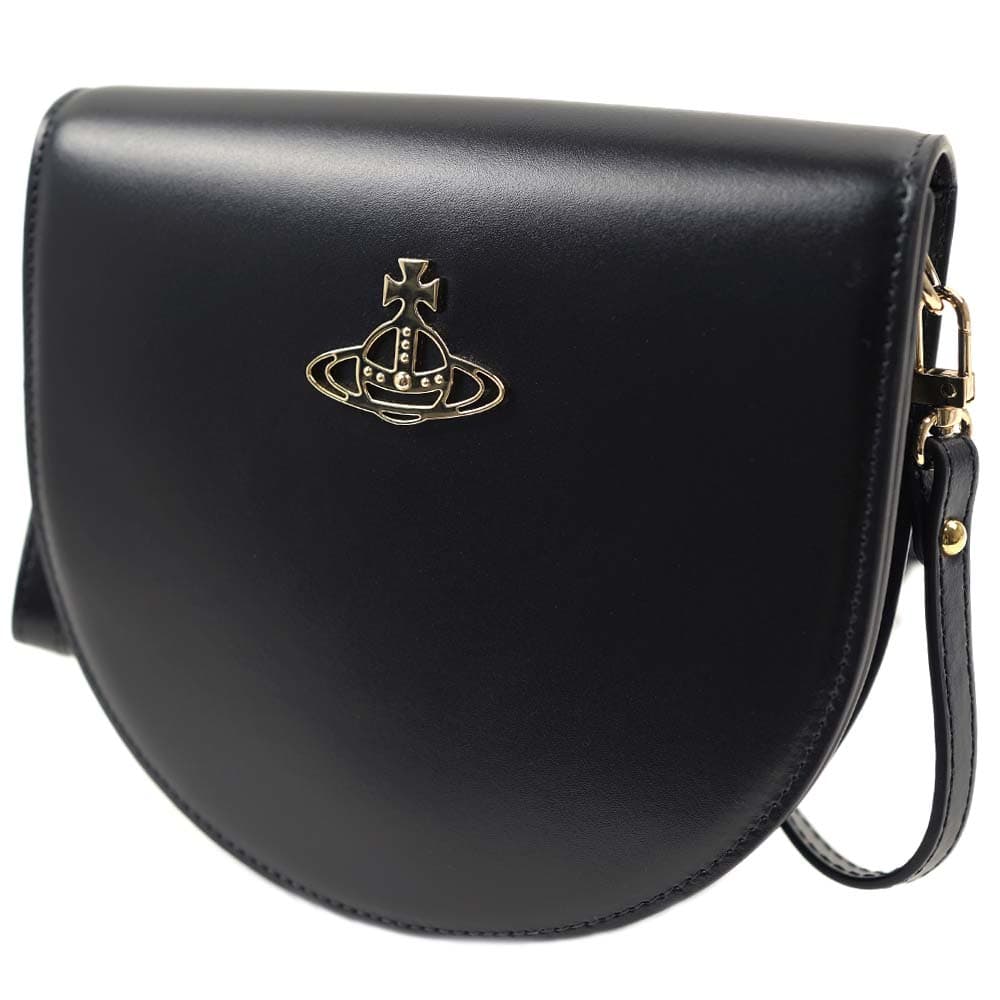 ヴィヴィアンウエストウッド ショルダーバッグ クロスボディ Vivienne Westwood SARAH SADDLE CROSSBODY BLACK/GOLD 43030097 42096 N40