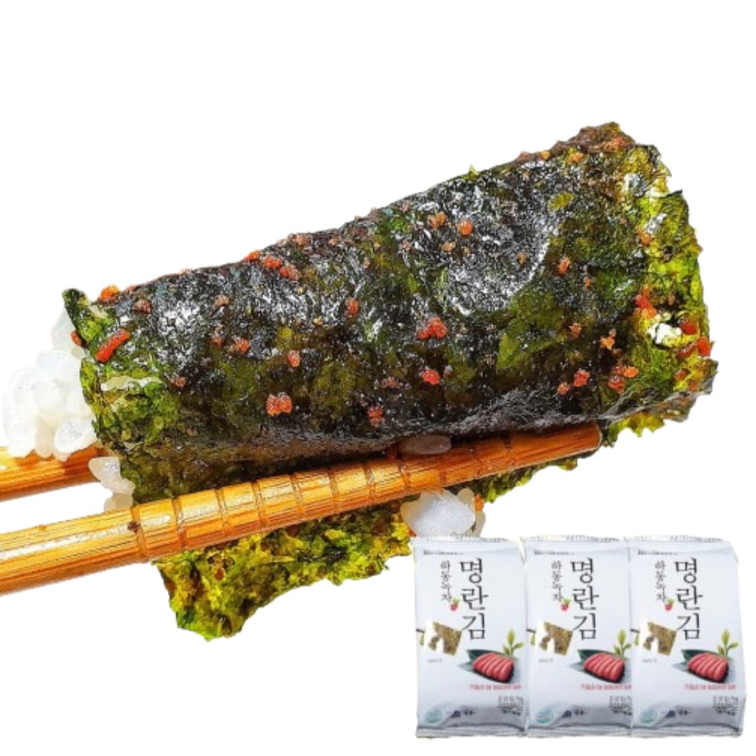 おいしいご飯泥棒 河東 緑茶明太子 味付け海苔 弁当 調味海苔 24袋 (韓国の人気おかず)