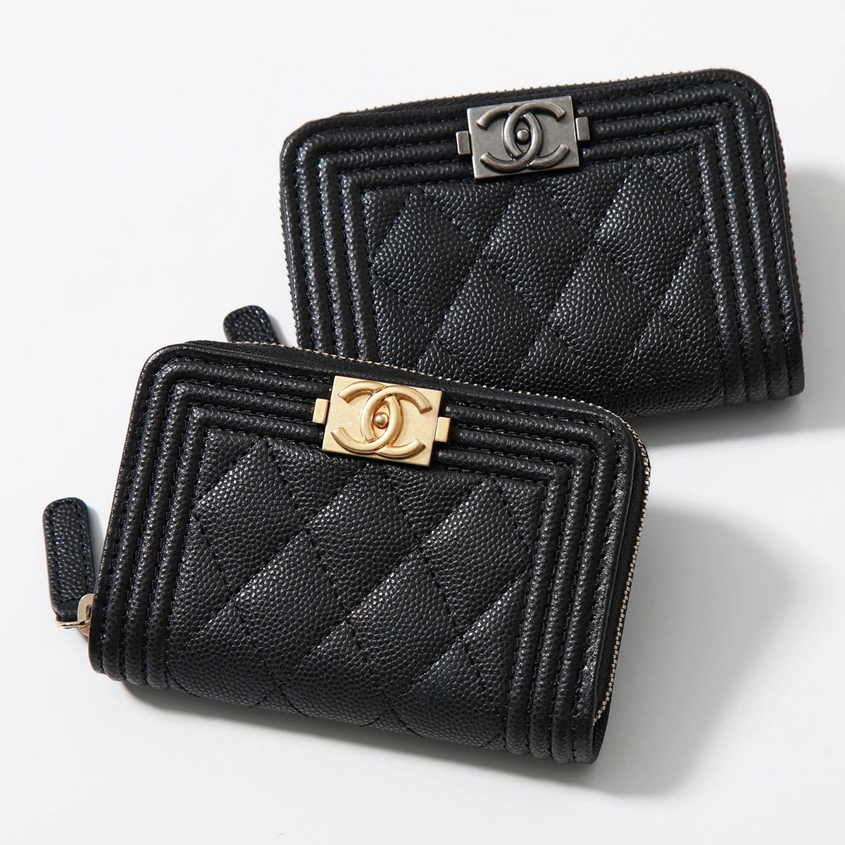 CHANEL シャネル コインケース BOY CHANEL ボーイシャネル A80602 B01489 B01490 94305 ココマーク CC キャビアスキン カードケース ミニ財布 カラー2色