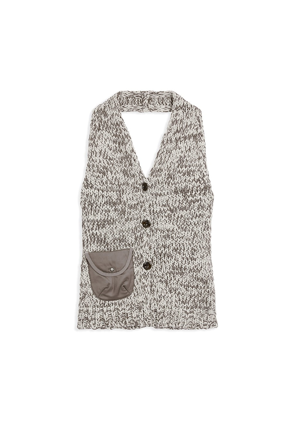 【OPEN Yy】 CHUNKY KNIT VEST : BROWN