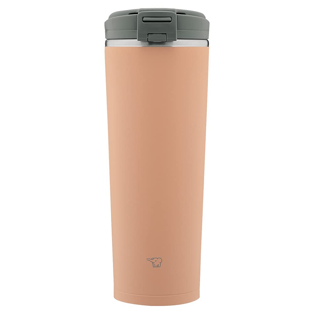 【シームレスせん】象印マホービン 水筒 400ml フリップタイプ キャリータンブラー お手入れカンタン 保温・保冷 シナモンベージュ SX-KA40-CM