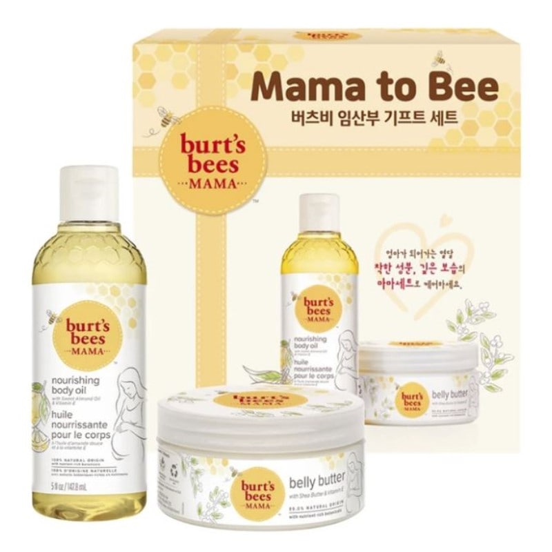 Burts Bees/ マタニティ ギフトセット/ ボディオイル 147.8ml + ベリーバター184.2g / 妊婦線