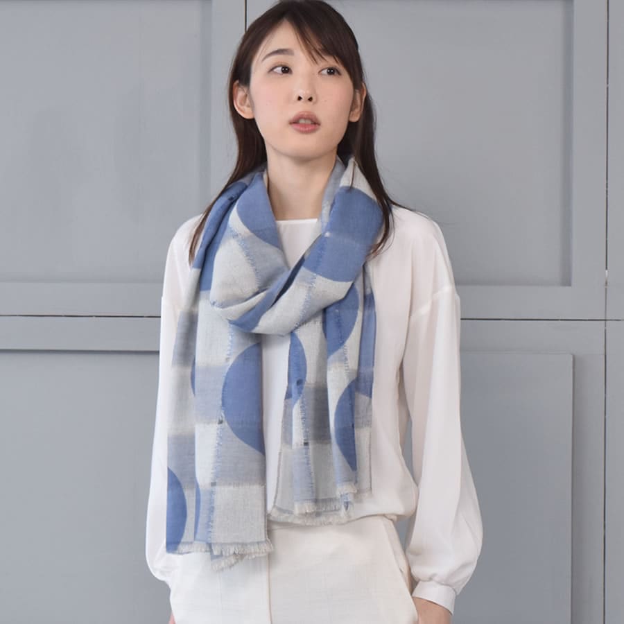 [Merfirge]ウール 100％ 大判 ガーゼ ストール 紫外線対策 UV対策 冷房対策 ギフト プレゼント 母の日 春夏 秋冬(ネコポス発送)(WS0027)