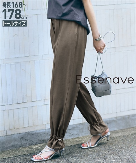 その他パンツ 高身長　裾ドロストヘムパンツ トールサイズ Essenave