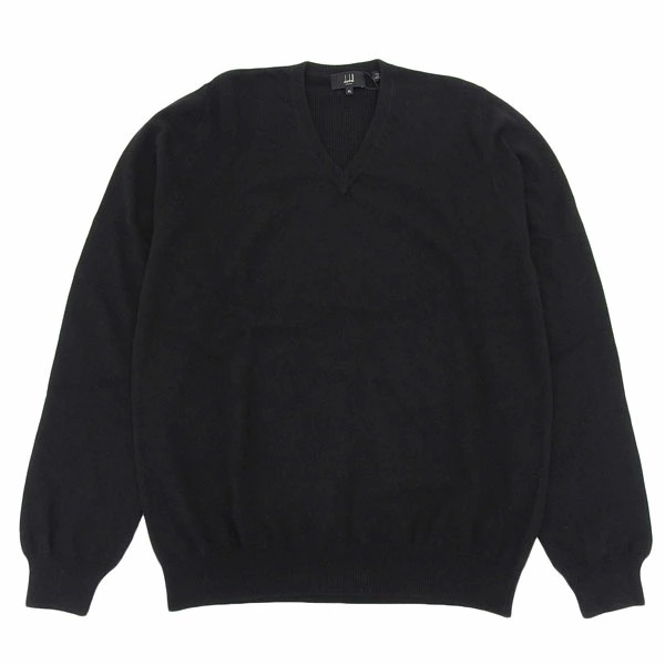 ダンヒル ニット セーター Vネック メンズ XLサイズ カシミヤ100% ブラック dunhill SK0200CXLBK