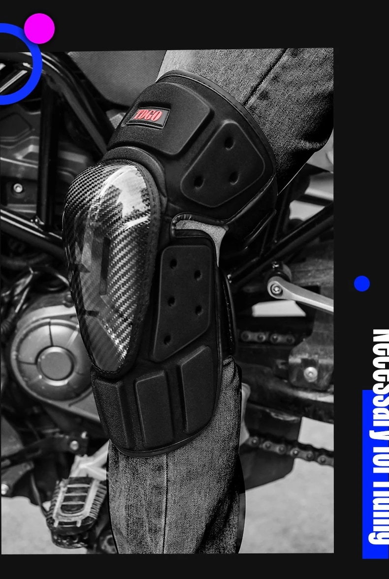 保護ギヤ炭素繊維のモーターバイクの膝のパッドの落下防止の冷たい風のフルセットのカスタマイズされる乗馬の膝のパッドの肘のパッドの4セット