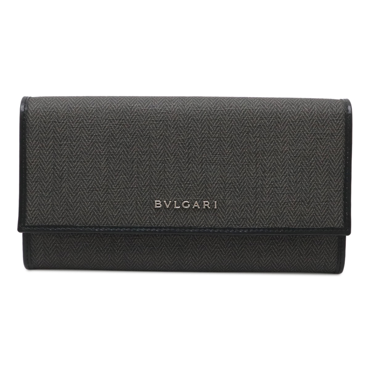 ウィークエンド 2つ折長財布 二つ折り長財布 PVC レザー ダークグレー 黒 ブラック シルバー金具 3258