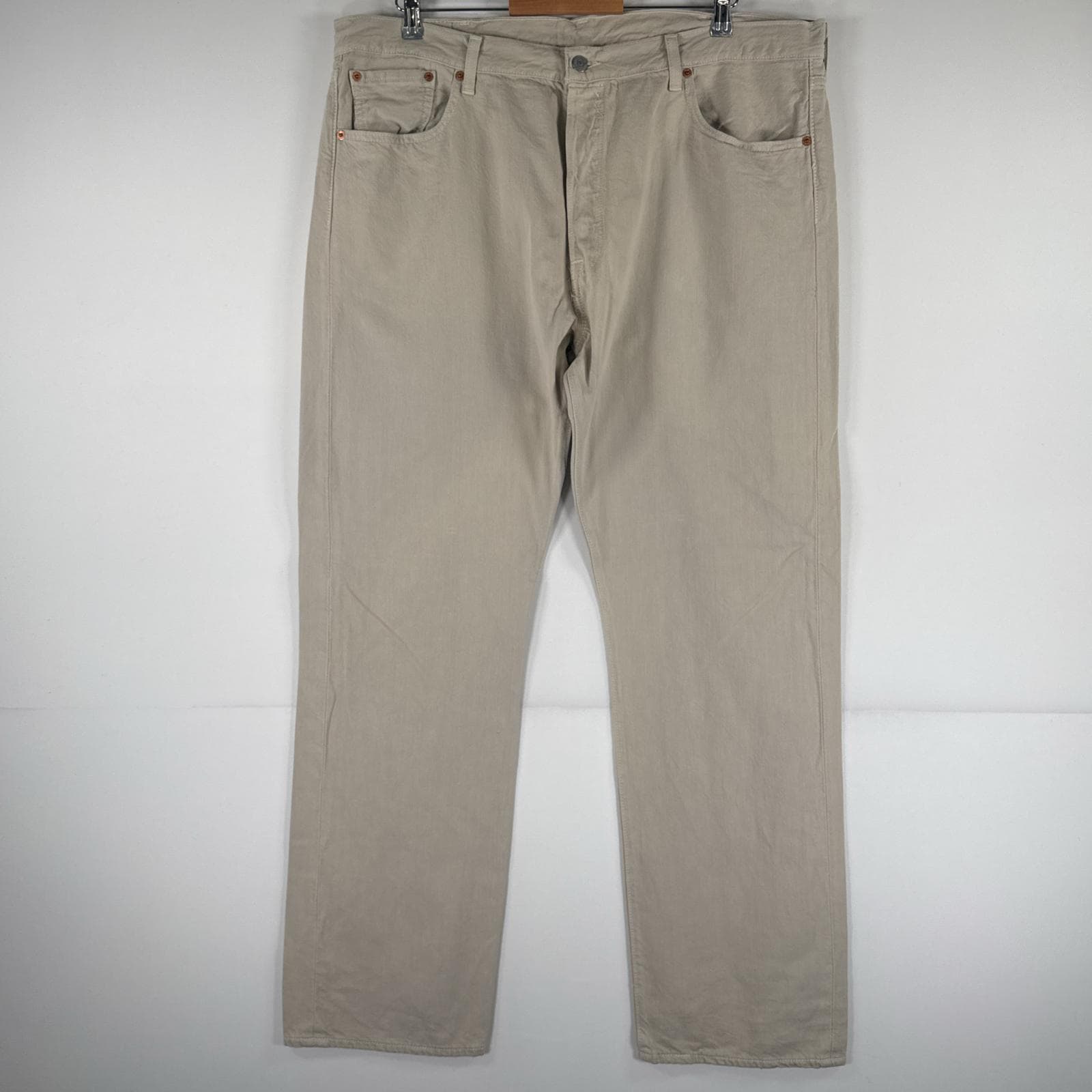 古着 デニムパンツ 501 ジーパン ストレート 大きいサイズ ボタンフライ カラーパンツ ビッグ w40 L32 ベージュ メンズ
