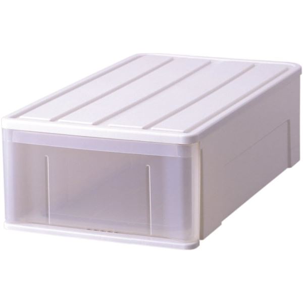 天馬 たっぷり収納ケース 約幅44x奥行74x高さ23cm ホワイト ワイド74M