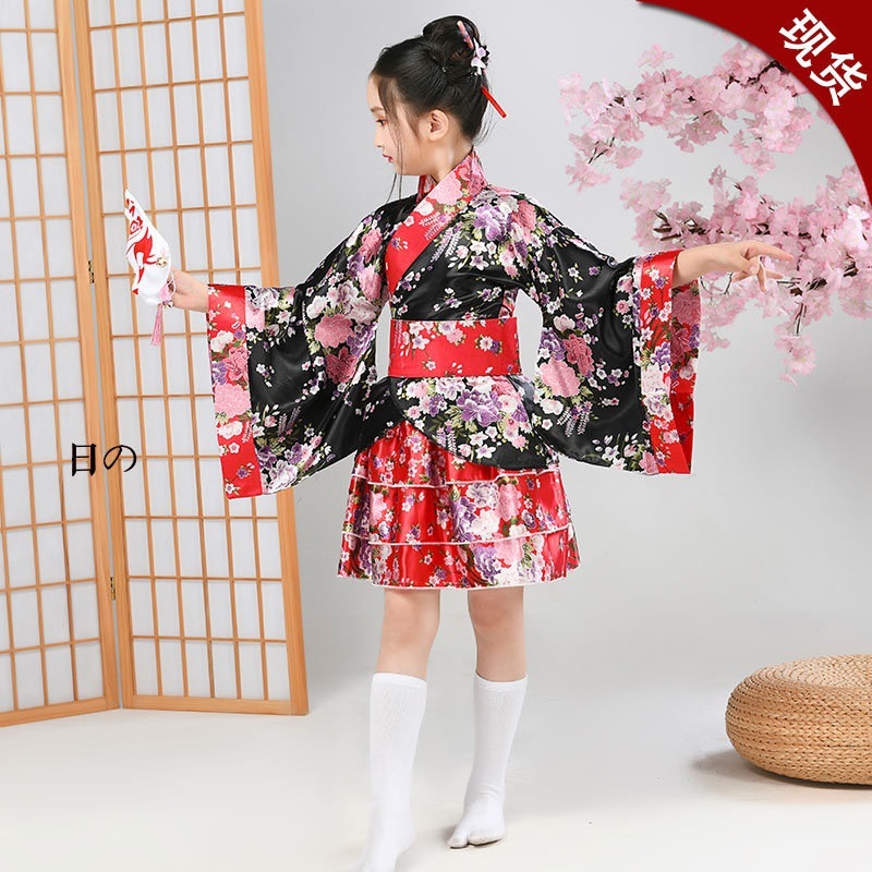 浴衣 レディース子供用cosアニメダンス服ロリータスカートカバー日本正装女の子着物ドレス 韓国ファッション女の子ファッション着物浴衣