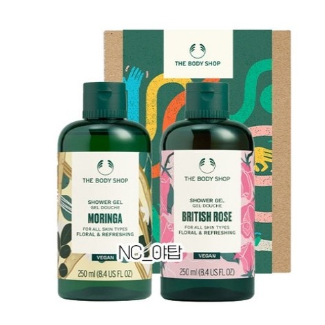 #NCヤトップ# モリンガシャワージェル 250ML+ブリティッシュローズシャワージェル 250ML シャワージェル デュオ プレゼントセット