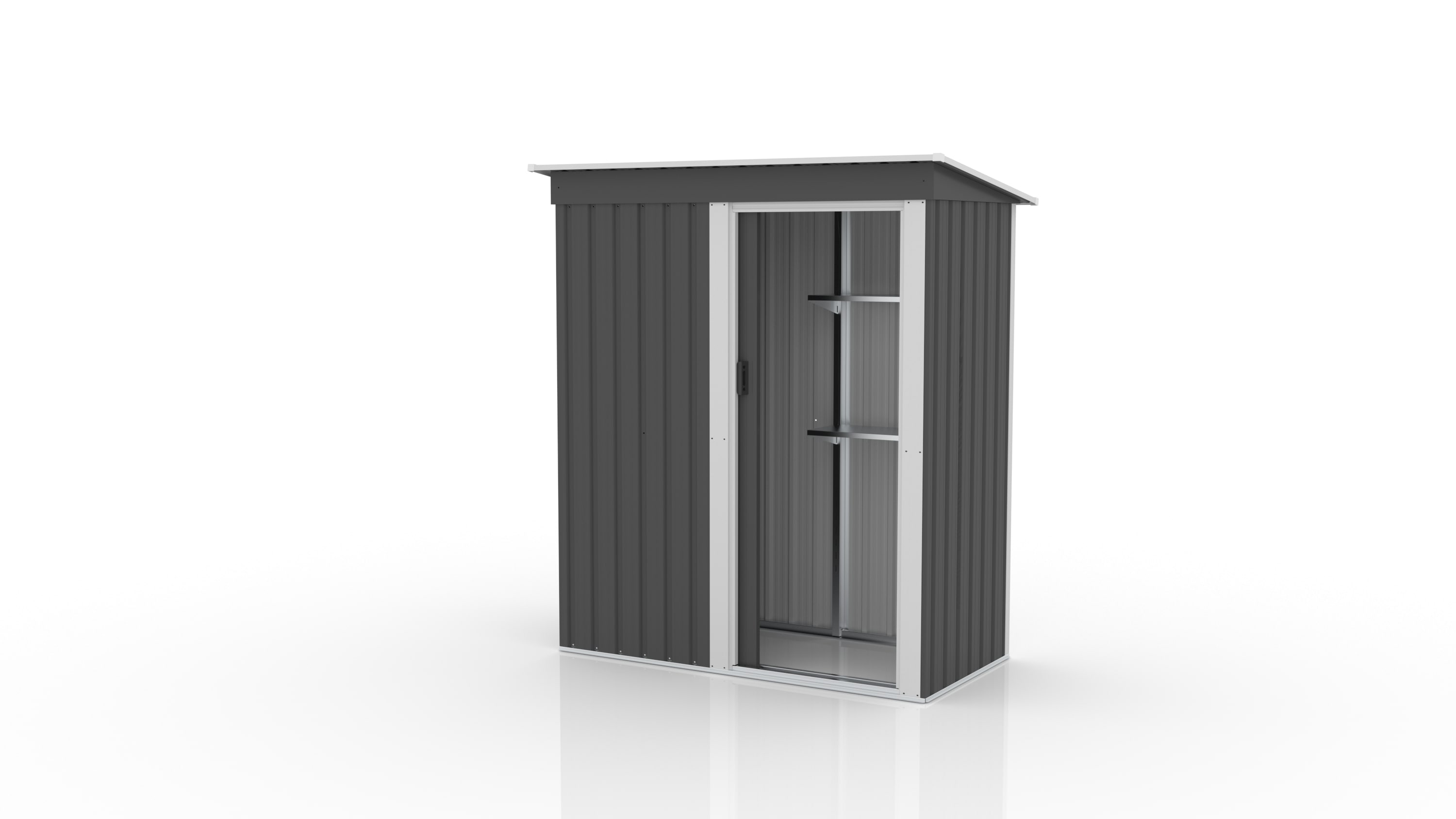 送料無料 人気商品【可動棚付き】 物置 屋外 大型 倉庫 大型物置 戸外収納庫 物置 防水/耐侯 収納可能 ガーデン/庭/田畑/農場 頑丈 大容量 スチール 床なし グレー