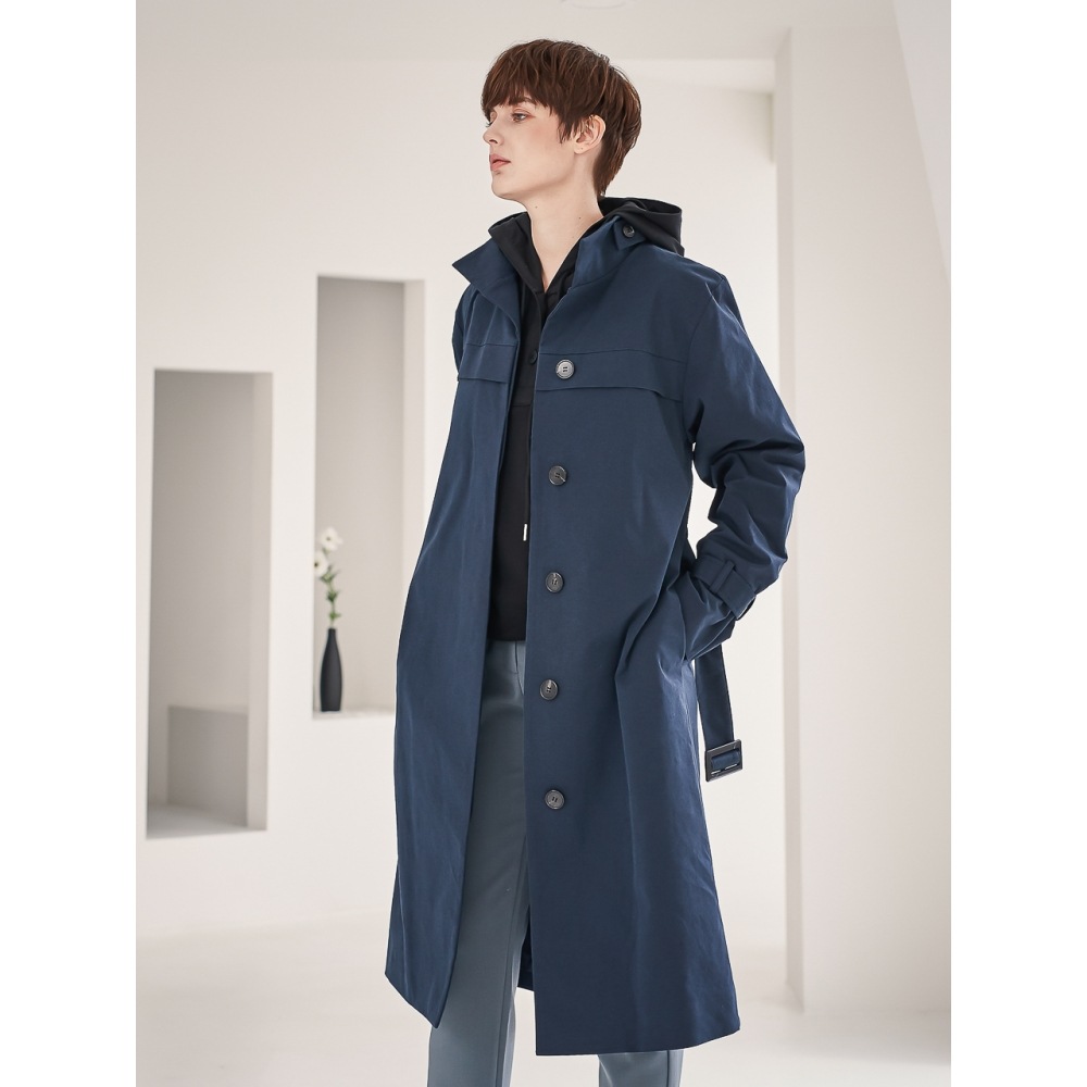 ACUDスタンドカラーシングルトレンチコート（ネイビー） 26,925円