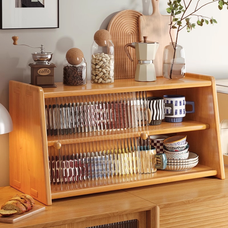 ソリッドウッドカップティーセット収納キャビネットキャビネットダイニングサイドカウンタートップコーヒーカップホルダーデスクトップウォーターカップティーカップティーカップダイニングテーブルストレージラック
