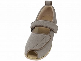 徳武産業 あゆみシューズ 介護靴 施設用 オープンマジックII 5E Mグレー 片足/左4Lサイズ 7009