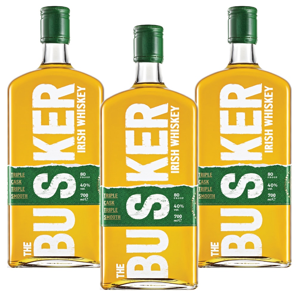 バスカー アイリッシュウイスキー 700ml 3本セット/ バスカーグリーン The Busker Irish Whiskey 40度 アイルランド