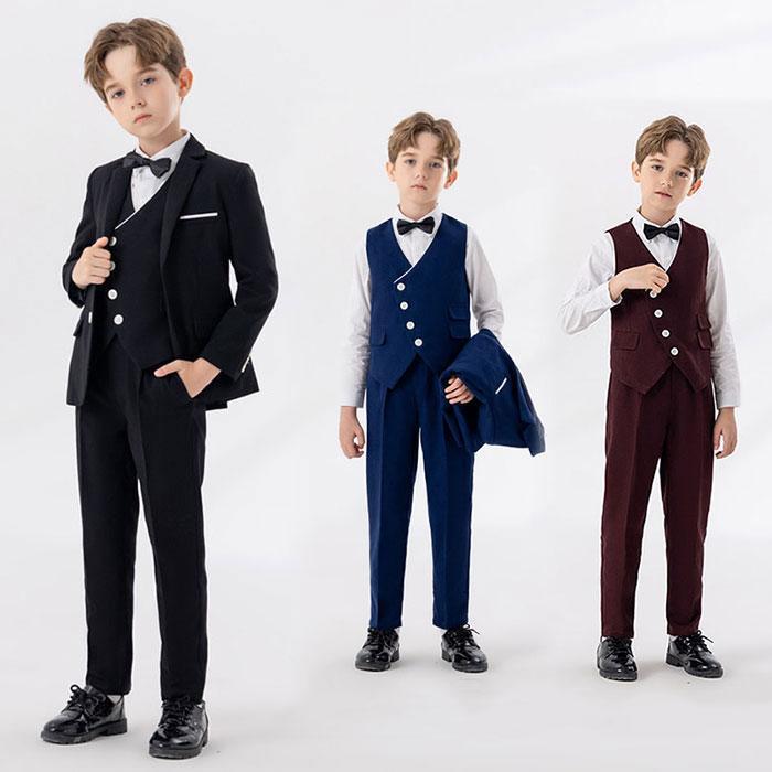 入学式 スーツ 男の子 子供スーツ 4点セット 5点セット 韓国子供 パンツ シャツ ネクタイ ベスト キッズ フォーマルスーツ 礼服 小学校 フォーマル