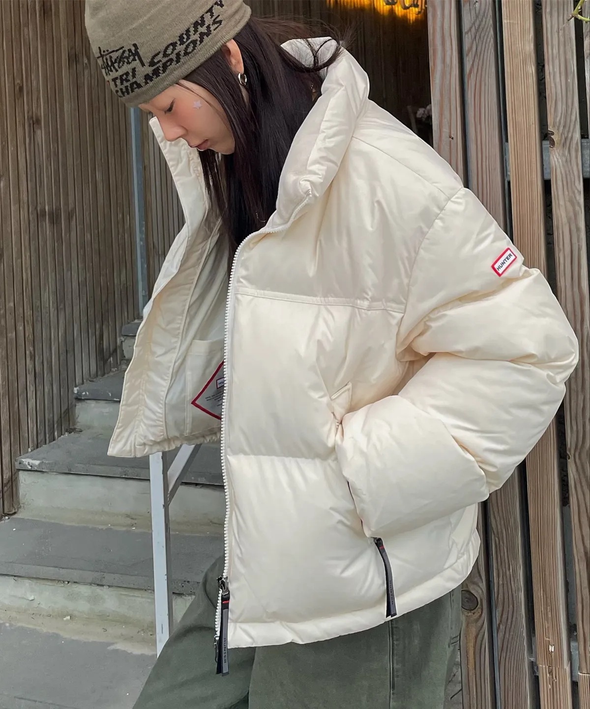 [WOMEN] インアンドアウト ダウン ジャケット - アイボリー HDW0002ADZIVO