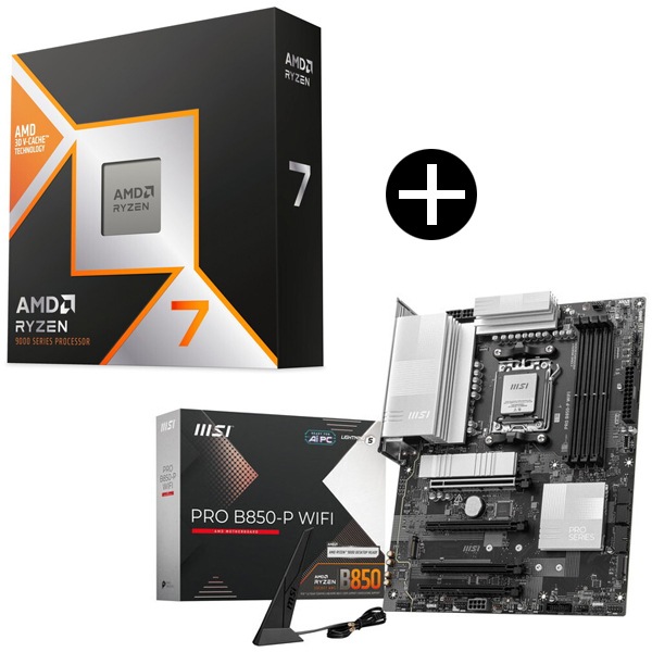 Ryzen 7 9800X3D CPU + MSI PRO B850-P WIFI ATXマザーボード セット