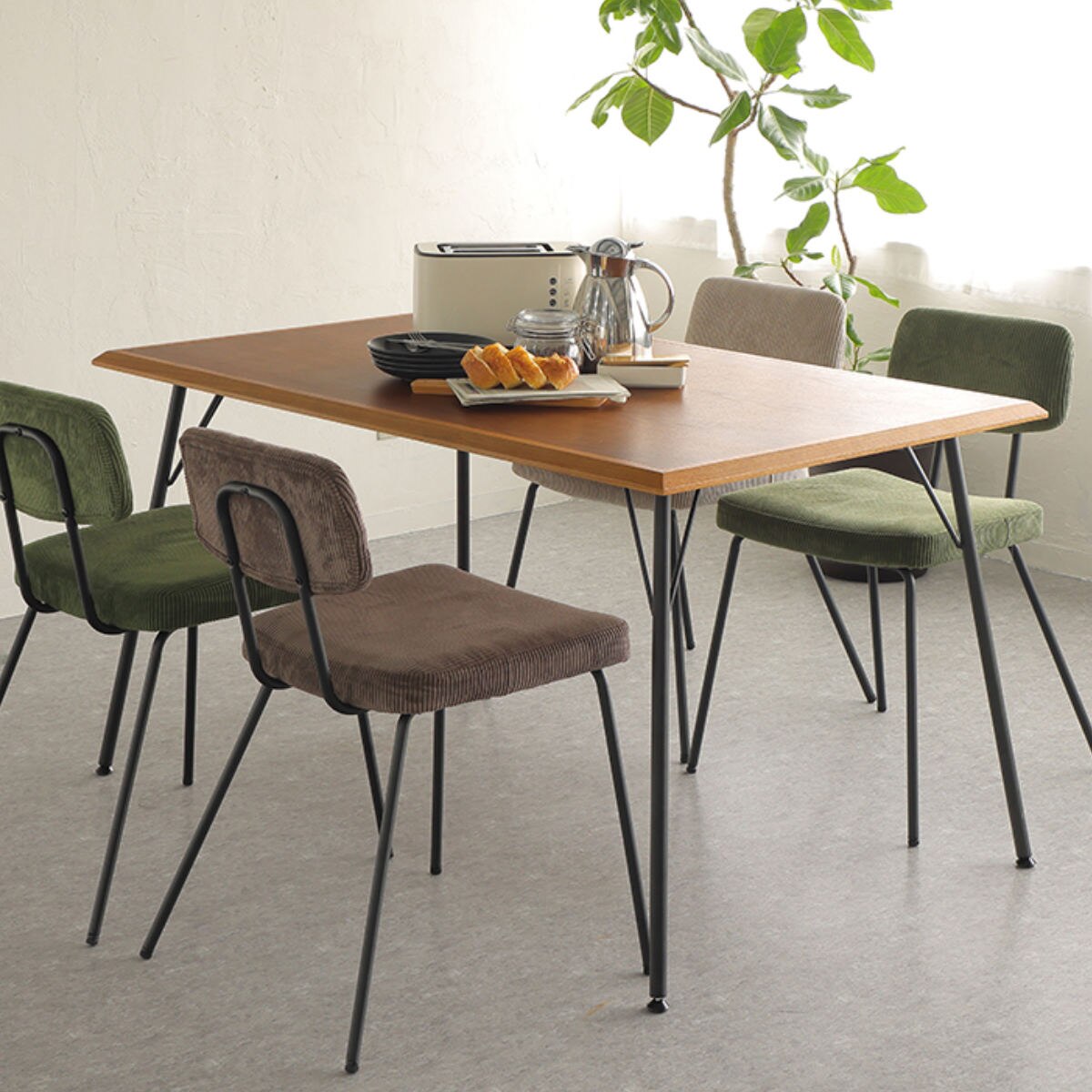 ダイニングテーブル 幅130cm RUMMY 木製 スチール 長方形 4人掛け コンパクト テーブル 食卓 おしゃれ シンプル ウォールナット オーク