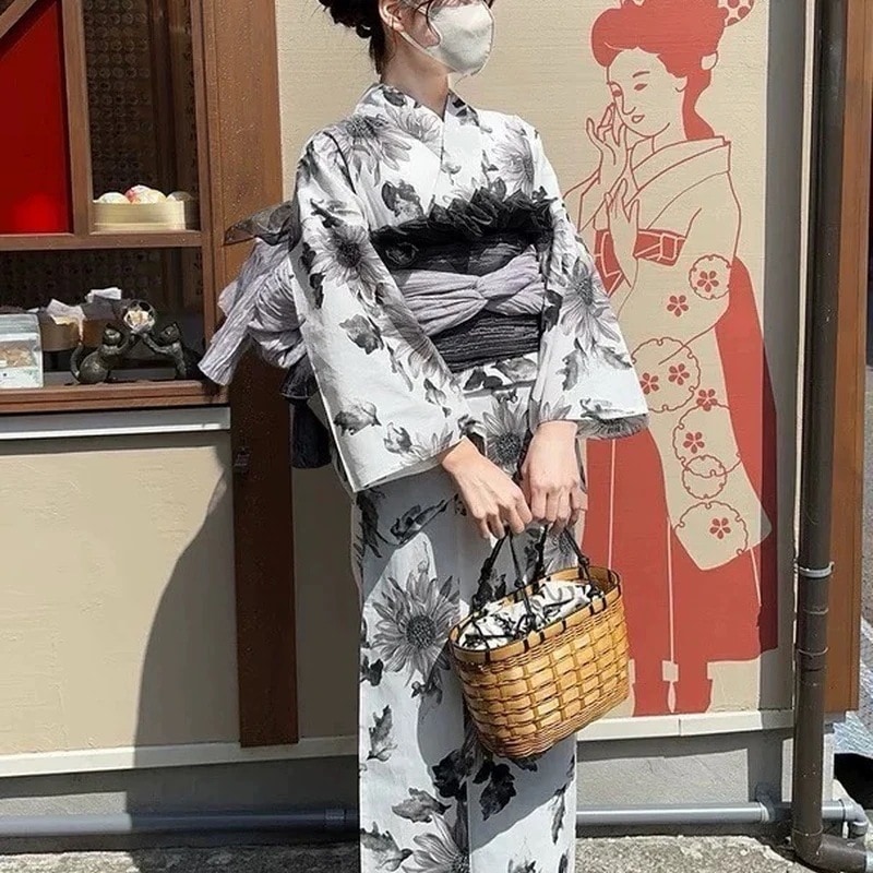 浴衣速乾しわになりにくい伝統的な和風ワンピース二部式分体浴衣 6,867円