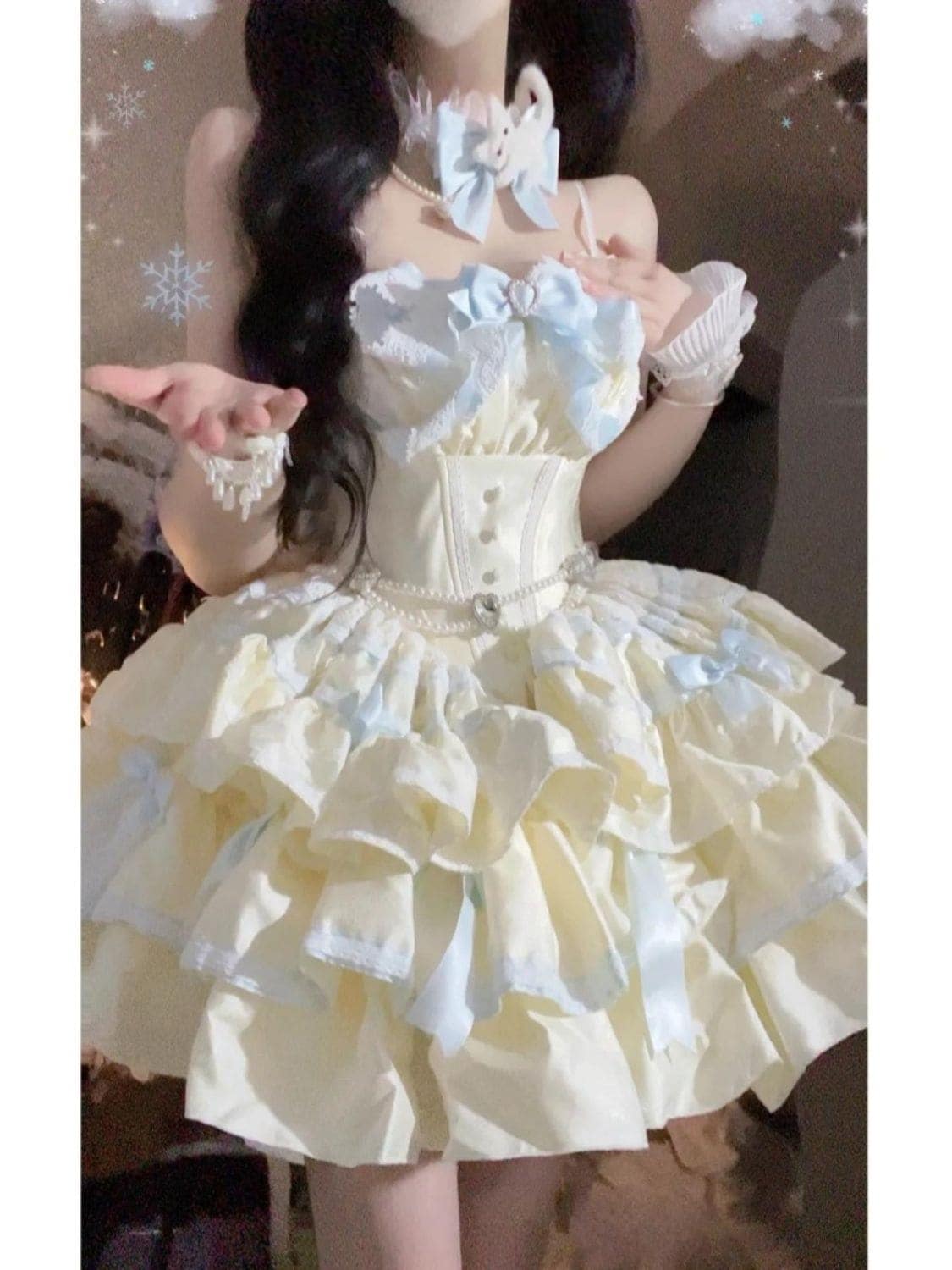 今年人気の美しいロリータふわふわケーキプリンセスドレス誕生日プレゼントドレスロリータドレス女性用