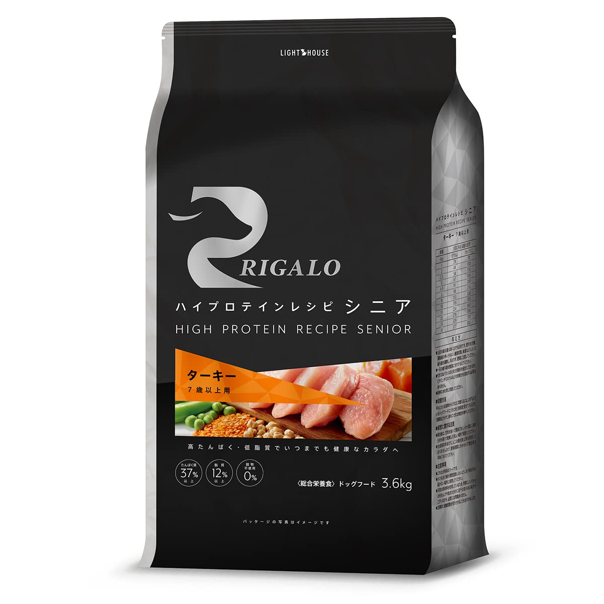 リガロ RIGALO ドッグフード ハイプロテインレシピ 7歳以上用 ターキー 3.6kg
