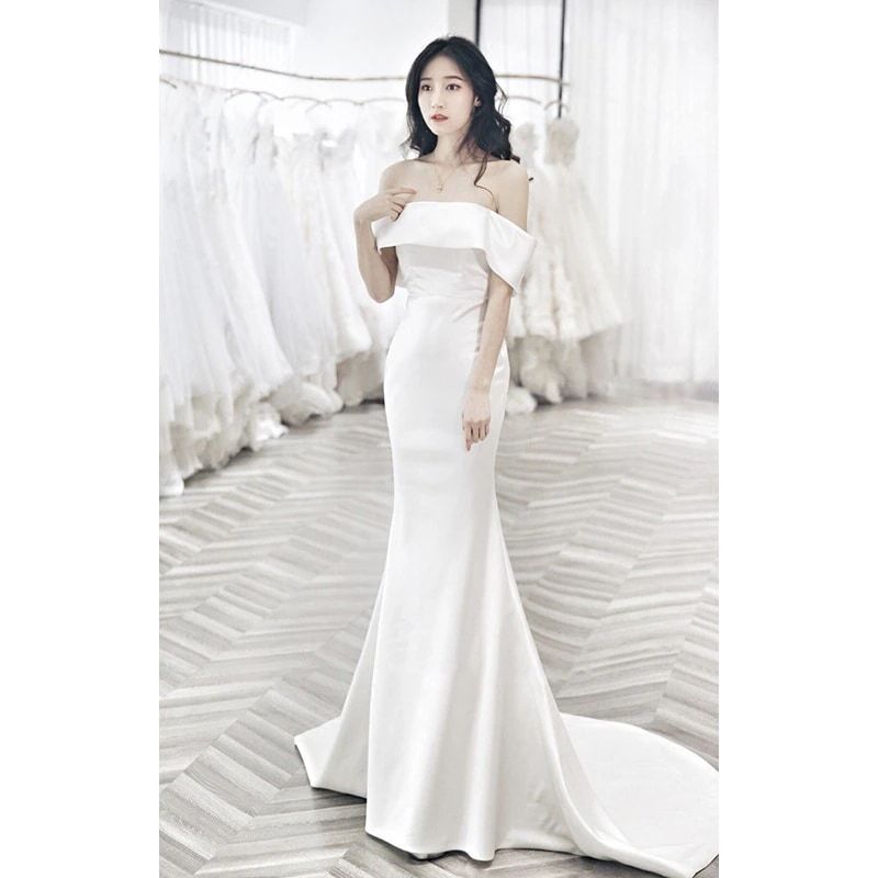 2024新作 パーティードレス 高級感 気質 ワンピース 花嫁ロングドレス 結婚式ワンピース 結婚式 ドレス ウェディングドレス 白 ロングドレス 韓国ファッション79-41
