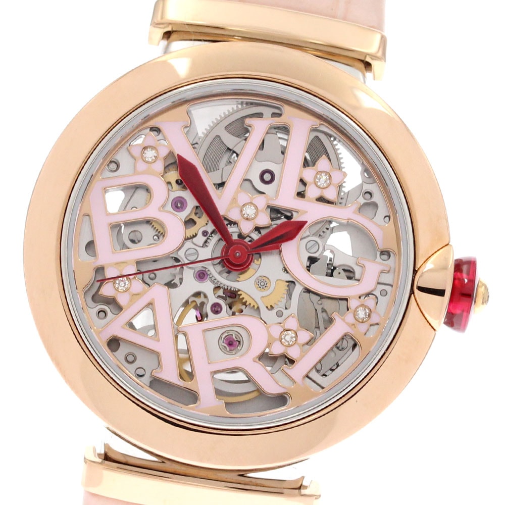 ブルガリ BVLGARI LUP33SG ルチェア スケルトン K18PGベゼル 自動巻き レディース 内箱付き_880400【中古】