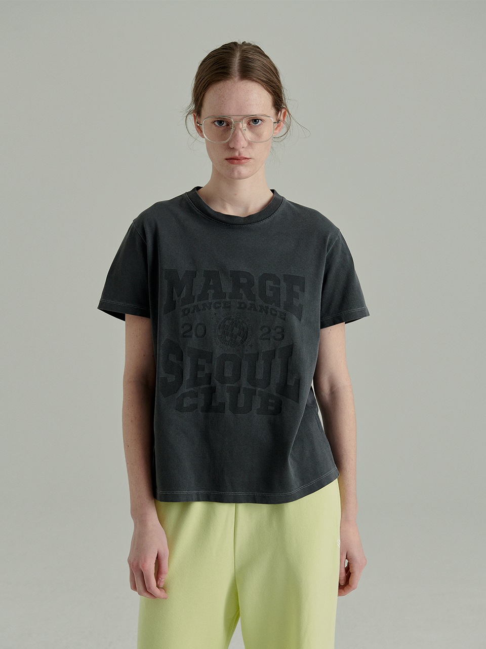 【MARGESHERWOOD】 DANCEDANCE PIGMENT T-SHIRT : CHARCOAL