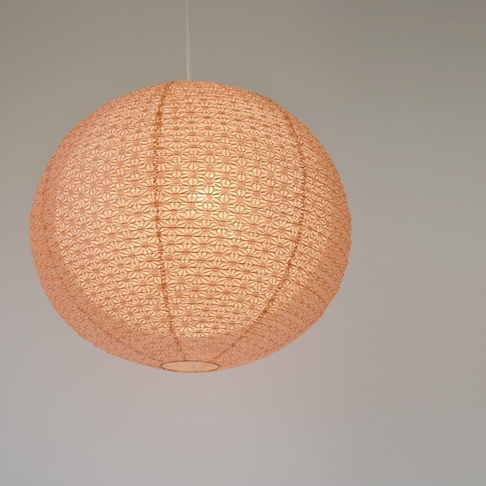 彩光デザイン 和照明 二重提灯 ペンダントライト 1灯 【電球別売】 SPN1-1101-asaha 麻葉煉瓦in麻葉白 日本製 和風照明 和紙照明 【送料無料】