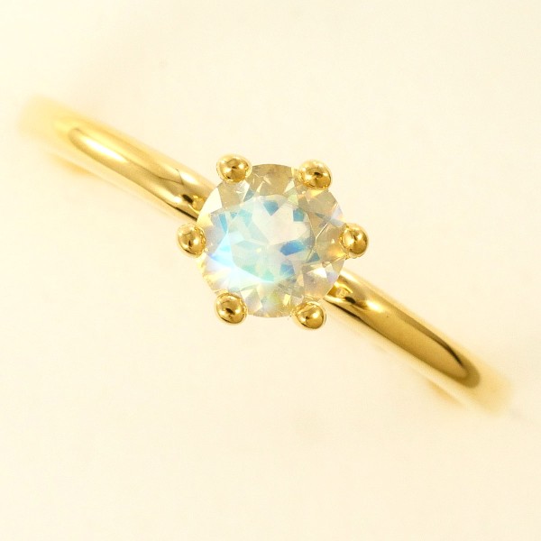 4℃ K18YG リング 指輪 13号 ブルームーンストーン 総重量約2.3g ジュエリー 中古