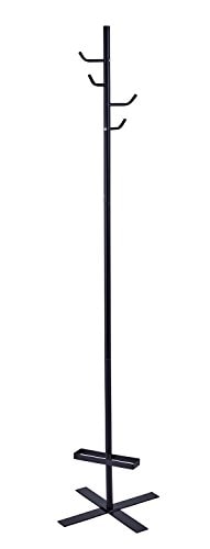 天馬 スリッパとコートを収納 玄関ポールハンガー マットブラック 幅30奥行30高さ163cm PRX 美style