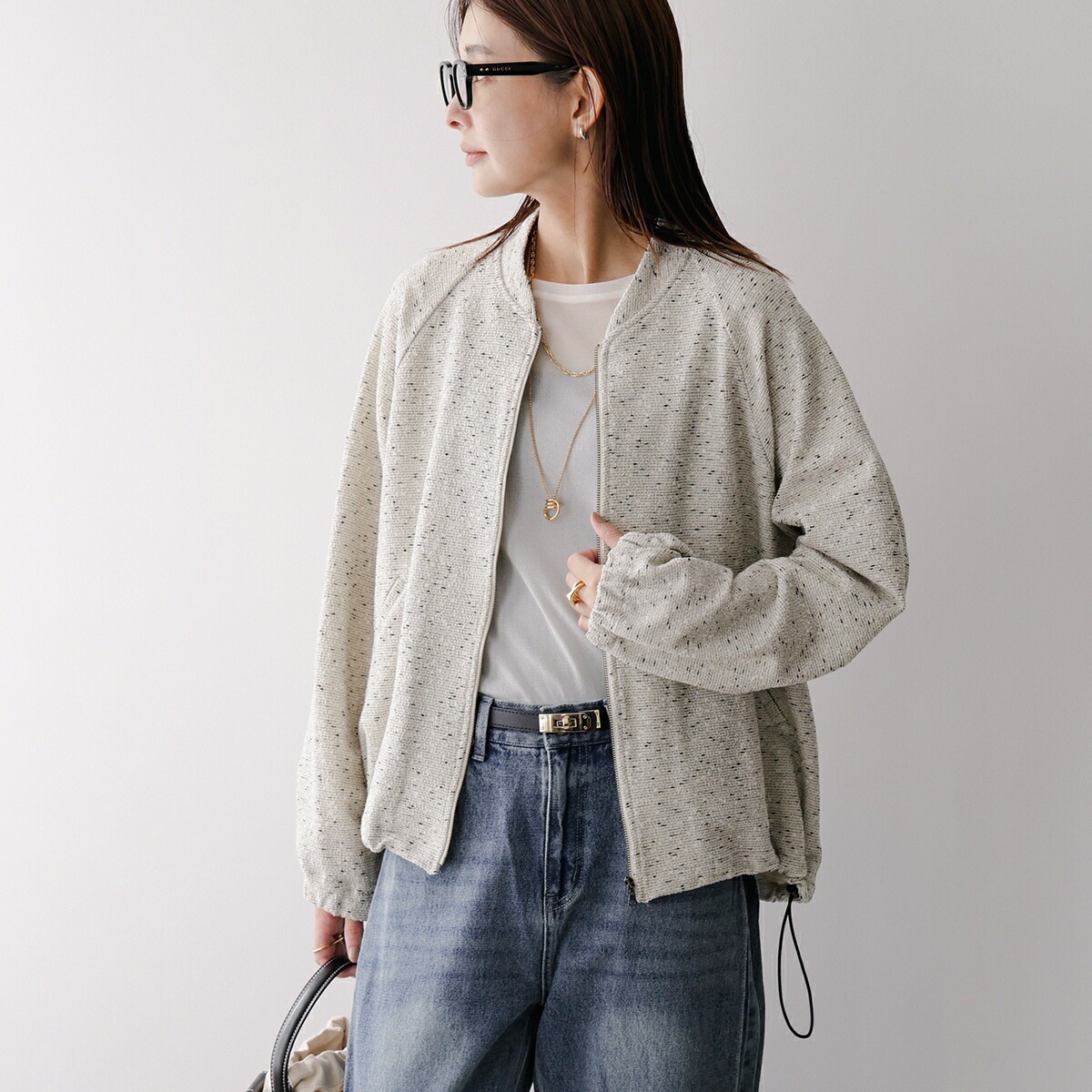 Munich ミューニック ブルゾン MN252B38 レディース ツイード ジャケット セットアップ可能 o.wht 【ts】