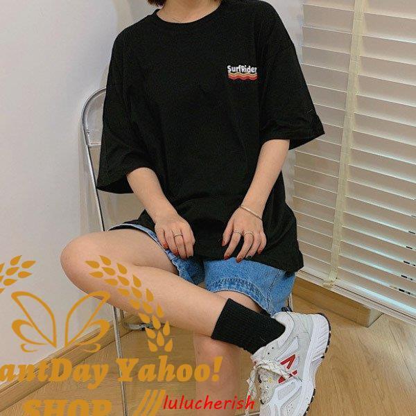 Tシャツ レディース トップス surf サーフ T半袖 クルーネック カジュアル シンプル かわいい 春夏 黒