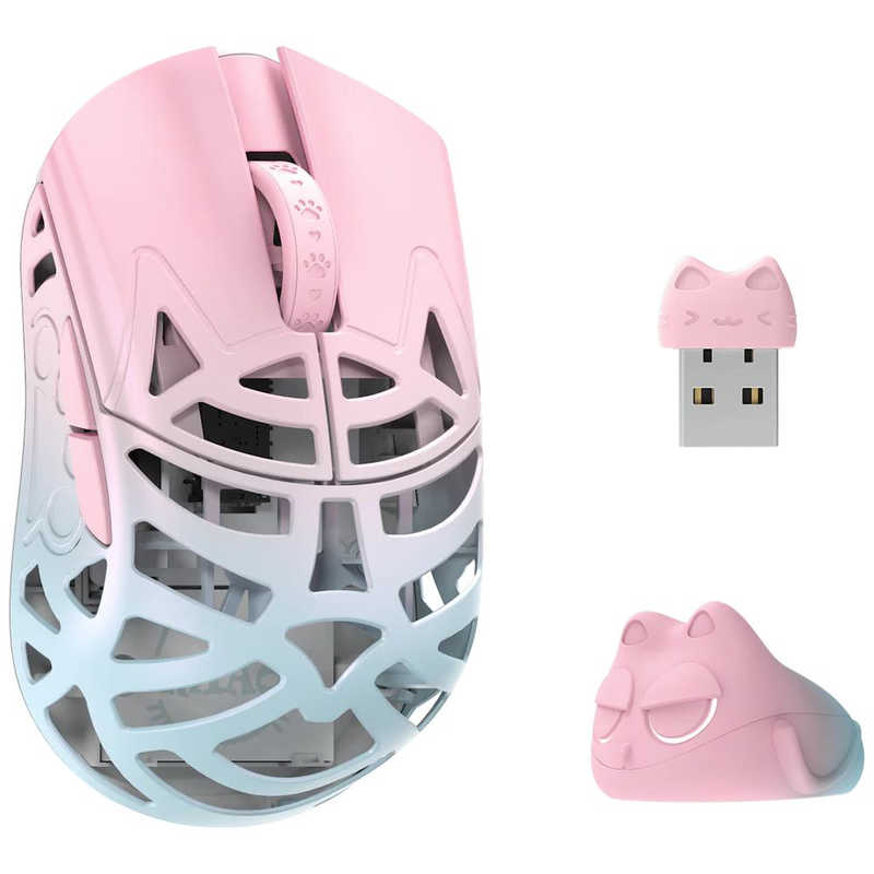 KIBU　ゲーミングマウス Beast Miao ［光学式 / 有線/無線(ワイヤレス) / 5ボタン / USB］ Blue＆Pink　WL-BMIAO-BP-O