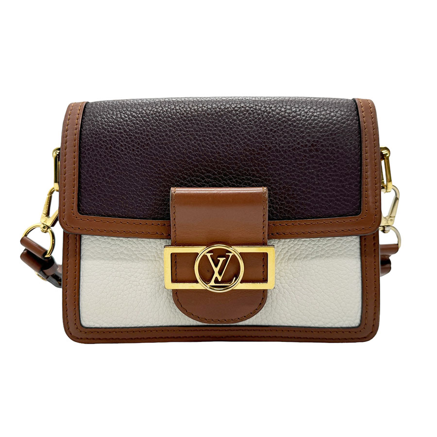 ルイ ヴィトン LOUIS VUITTON ショルダーバッグ ドーフィーヌMM レザー ブラウン×ボルドー×ホワイト レディース M53868 z2062