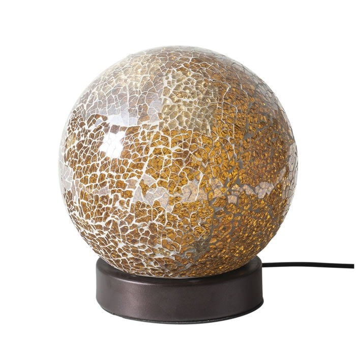 モザイクLEDランプ ボール型 ゴールド I-21482