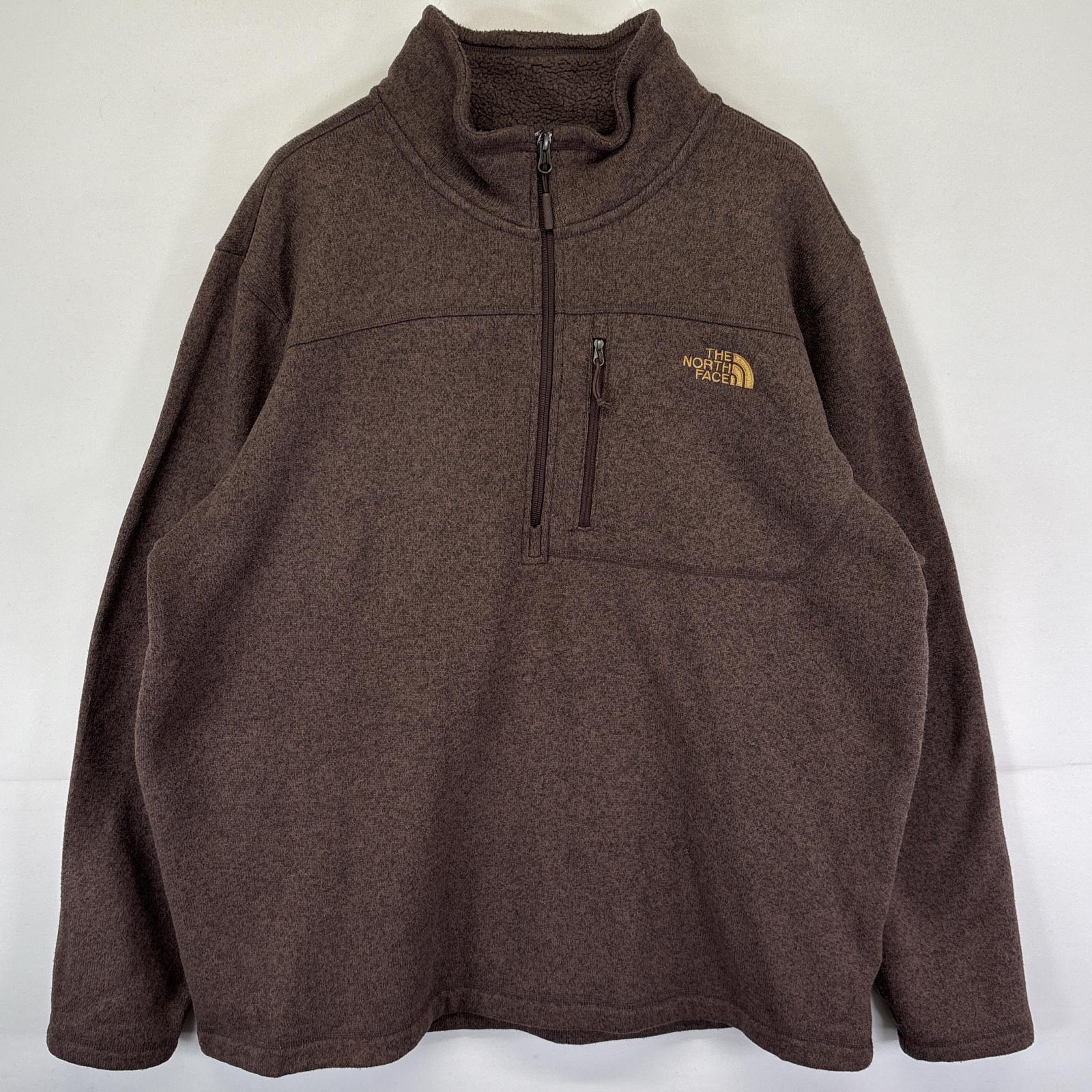 古着 フリーストレーナー ハーフジップ ベターセータータイプ ワンポイント XXL ブラウン メンズ 5,115円