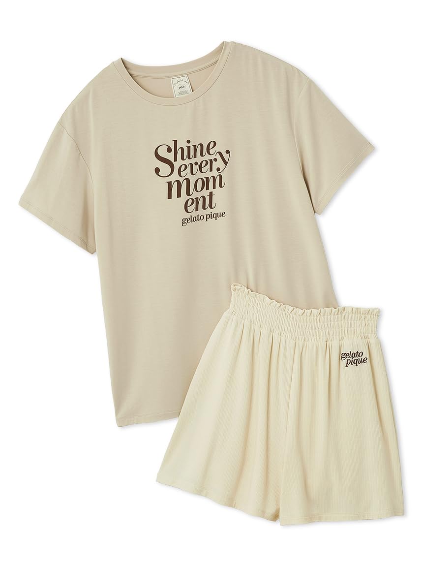 [ジェラート ピケ] ロゴTシャツ&リブショートパンツセット PWCT252229 レディース LBEG