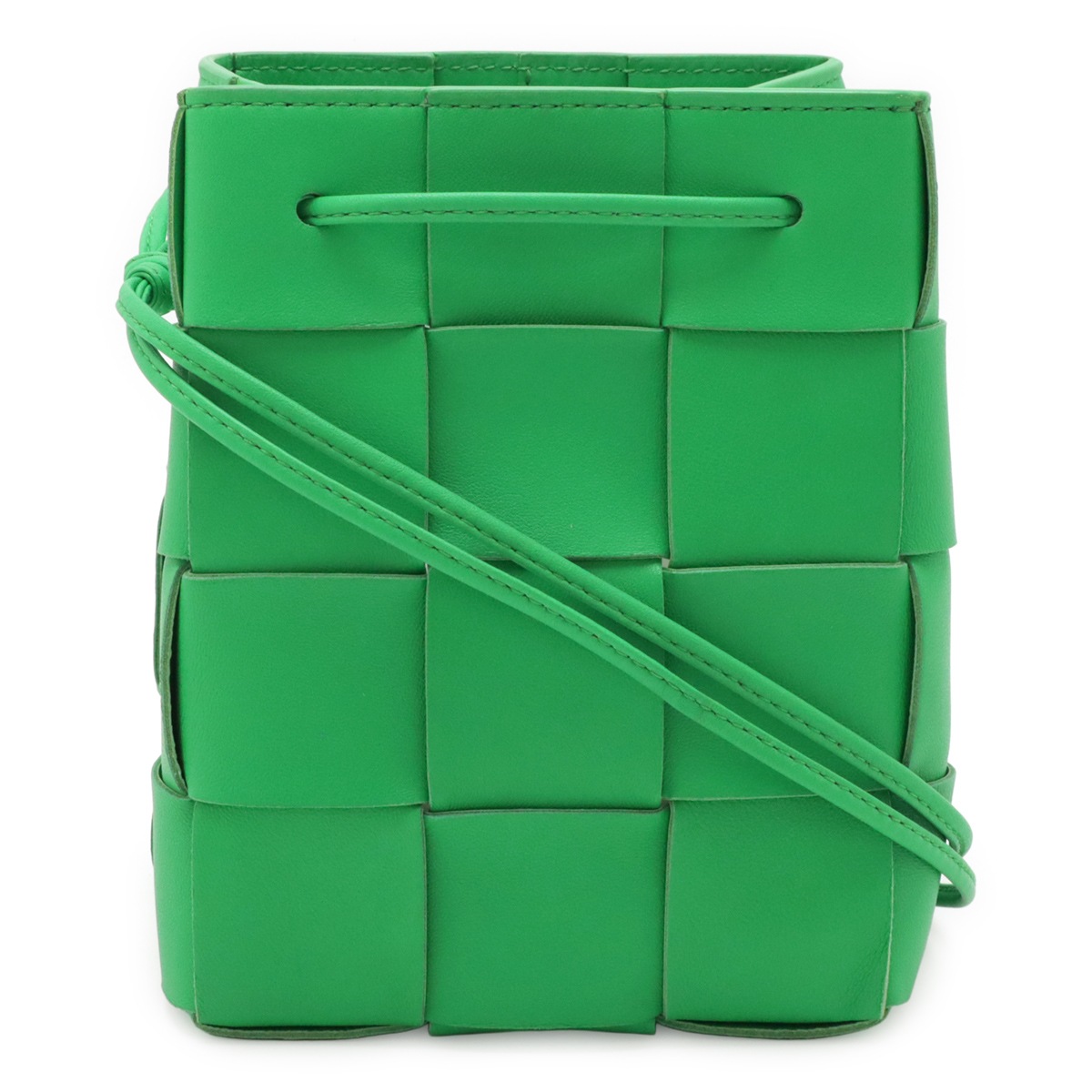 マキシイントレチャート スモール カセット バケットバッグ ショルダーバッグ ラムスキン グリーン 緑 68021