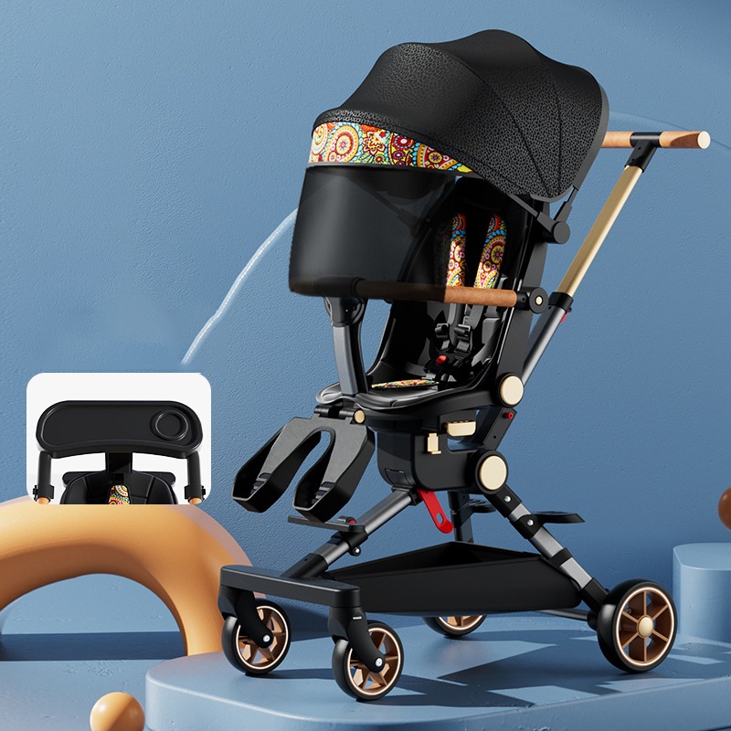 ベビーカー 0~6歳適用 最大荷重100kg 組み立て簡単 折り畳み 軽量 乗り心地よい 転倒防止 取り外し可能な食事トレイ ベビー用品 子供用ベビーカー 出産祝い ギフト