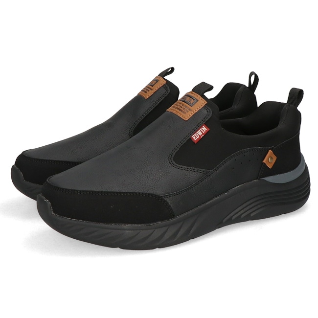 エドウィン スリッポン メンズ 幅広 ワイド 厚底 歩きやすい 履きやすい 防滑 軽量 スニーカー 通勤 EDW-7648