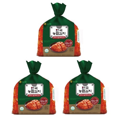 農協食品韓国農協キムチ全羅道スライス白菜キムチ900g x 3パックおいしい手軽なおかず料理本飯跡キャンプ