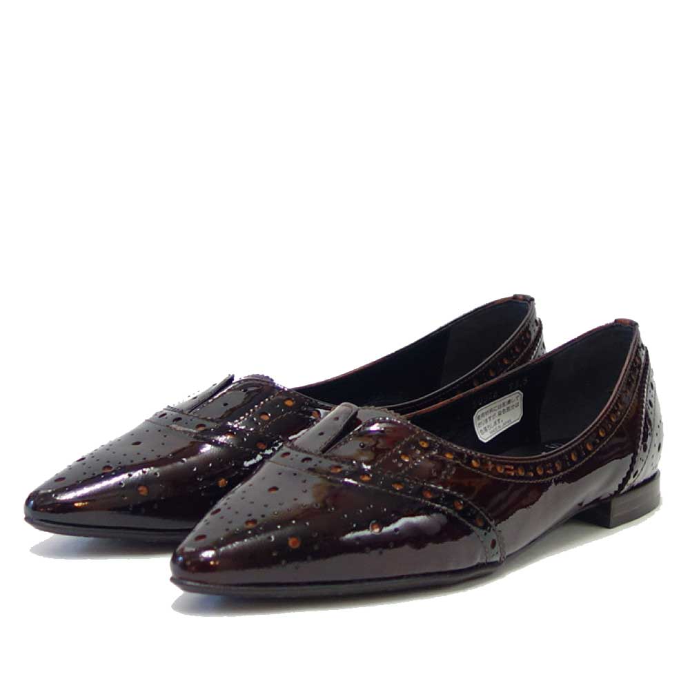 50978 ボルドー 手染め革 天然皮革 フラット パンプス カッターシューズ 山羊革 おしゃれ 快適 日本製 靴職人 ハンドメイド 通勤 仕事履き