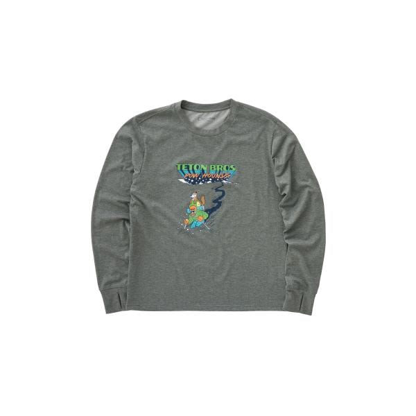 Teton Bros ティートンブロス TB Pow Hounds L/S Tee Tシャツ 長袖 バックカントリー 登山 キャンプ アウトドア GREEN GRAY