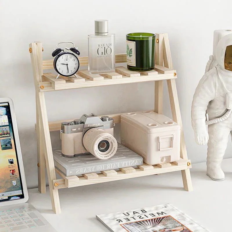 寝室 シンプル ファッション スキンケア用品 収納ラック 二重 おもちゃ 収納 木質 ins デスクトップ ボックス 宿舎