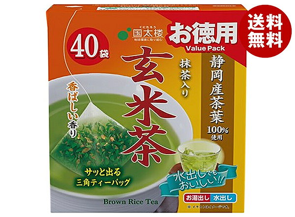 国太楼 お徳用 抹茶入り玄米茶 三角ティーバッグ 72g(40P)×6袋入
