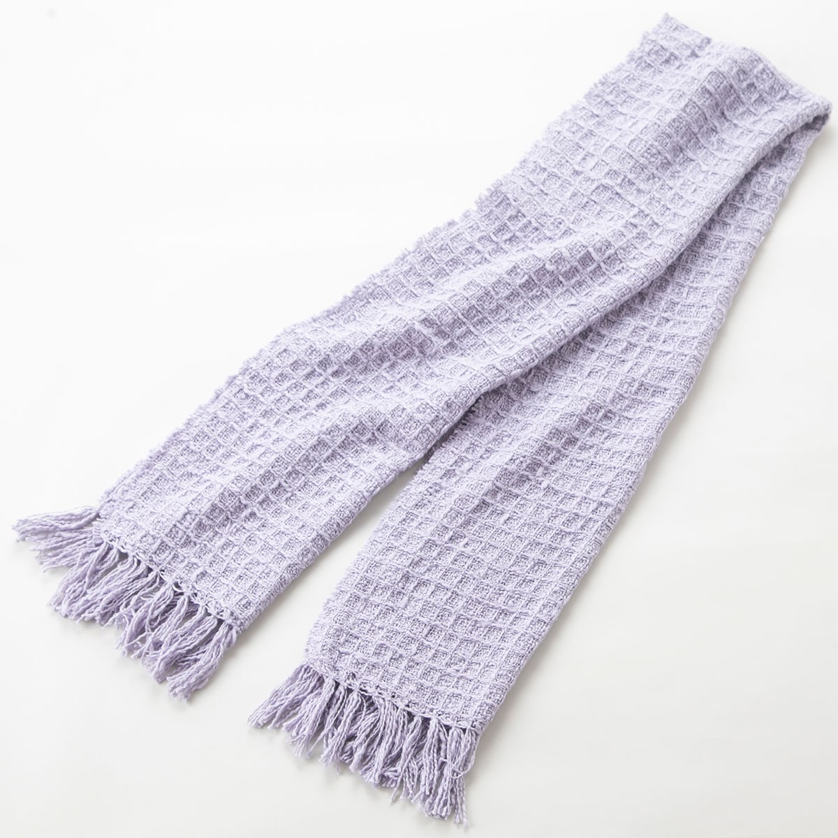 幻の糸紡ぎ ガラ紡 100percent 100% MEMENTO 100パーセント メメント ライラック 箱型パッケージ付き マフラー