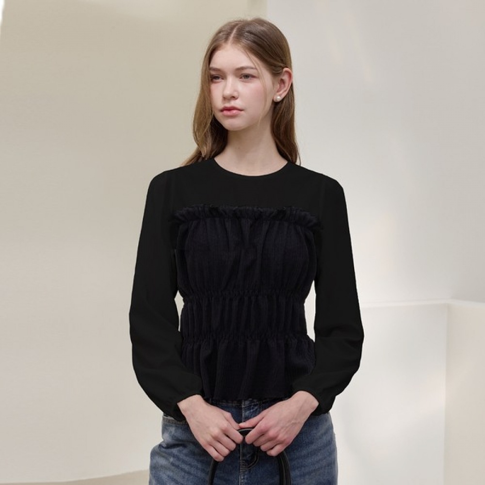 [リアーナニューヨーク] ビスチェスモーキングブラウス_ブラック